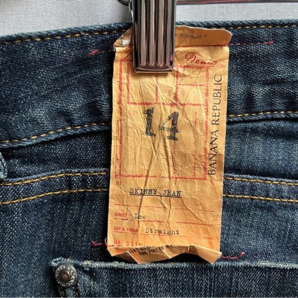 Vintage Banana Republic Premium Denim slim straight leg jeans Sz 14 - Picture 7 of 11